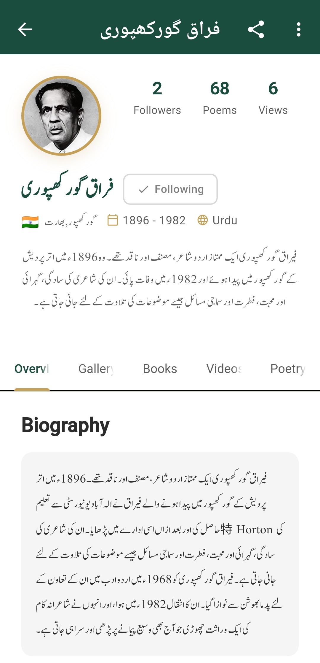 Poet profile detail